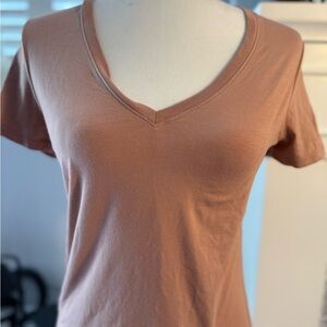 Tommy John Brown Fitted V-Neck T-Shirt